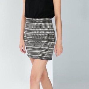 Zara Woven Embroidered Jacquard Mini Skirt Sz XS